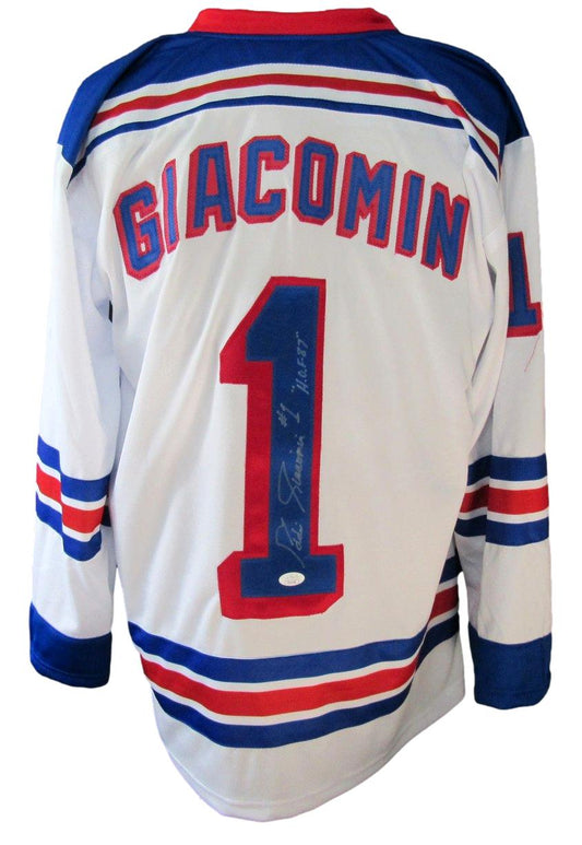 Ed Giacomin HOF New York Rangers Autographed Custom Hockey Jersey JSA 209904