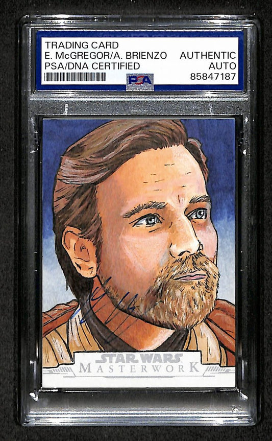 Ewan McGregor Signed 2020 Topps Star Wars Masterwork Sketch Card 1/1 PSA/DNA 858