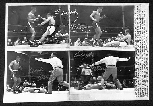 Floyd Patterson Signed/Autographed 5.75x8.25 Wire Photo Boxing JSA 210554