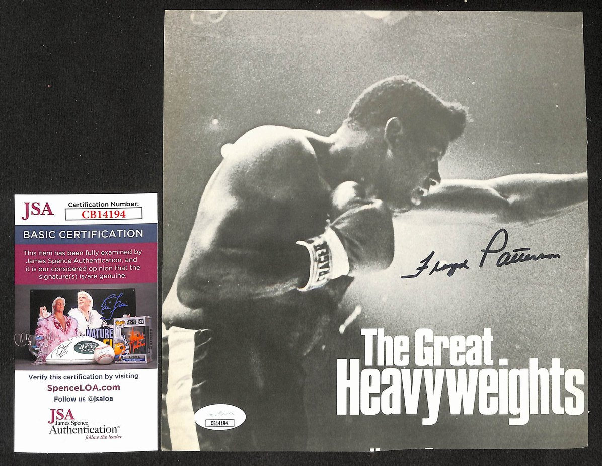 Floyd Patterson Signed/Autographed 8x8.5 Double Sided Picture Boxing JSA 210572