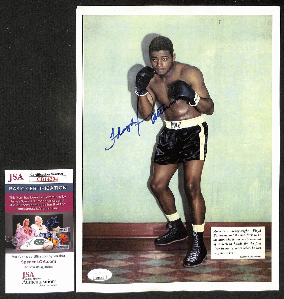 Floyd Patterson Signed/Autographed 8x10 Magazine Clipping Boxing JSA 210581