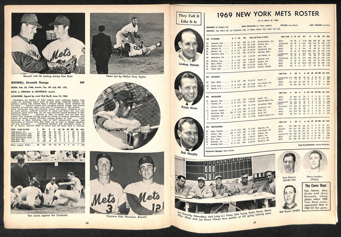 Vintage 1969 New York Mets Official Year Book 208951