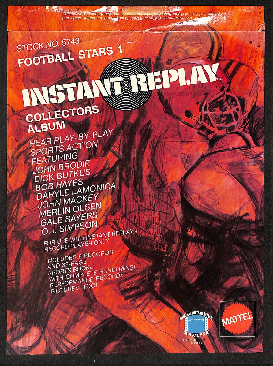 1971 Instant Replay Football Stars 1 Record 8-Pack Stock No. 5743   208955