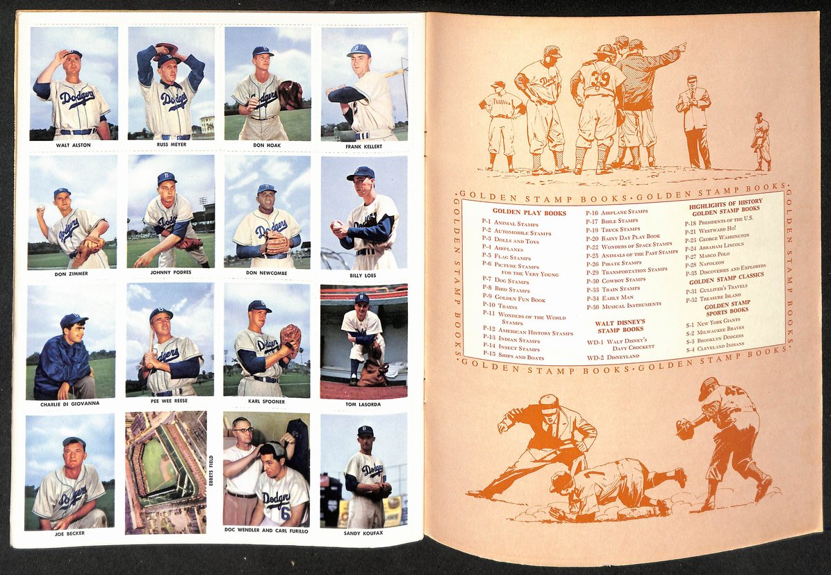 Vintage 1955 The Golden Stamp Book of the Brooklyn Dodgers Sandy Koufax 208958