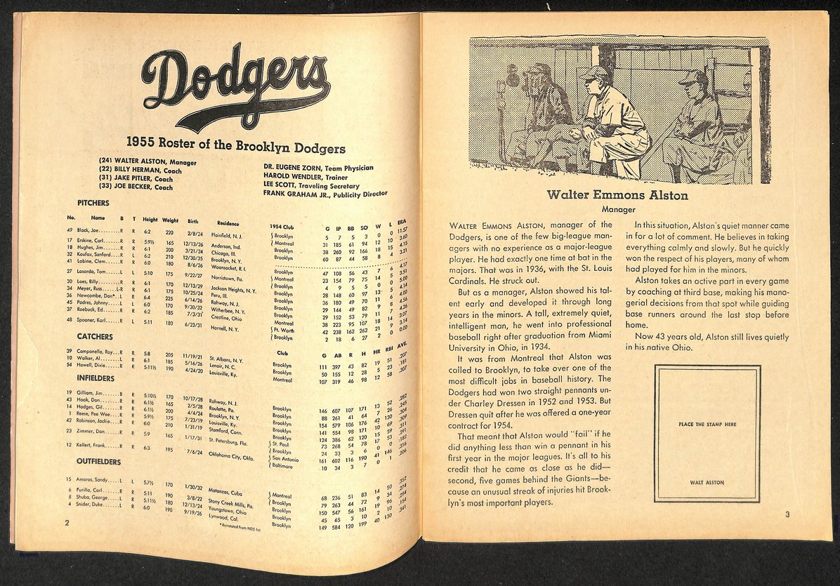 Vintage 1955 The Golden Stamp Book of the Brooklyn Dodgers Sandy Koufax 208958