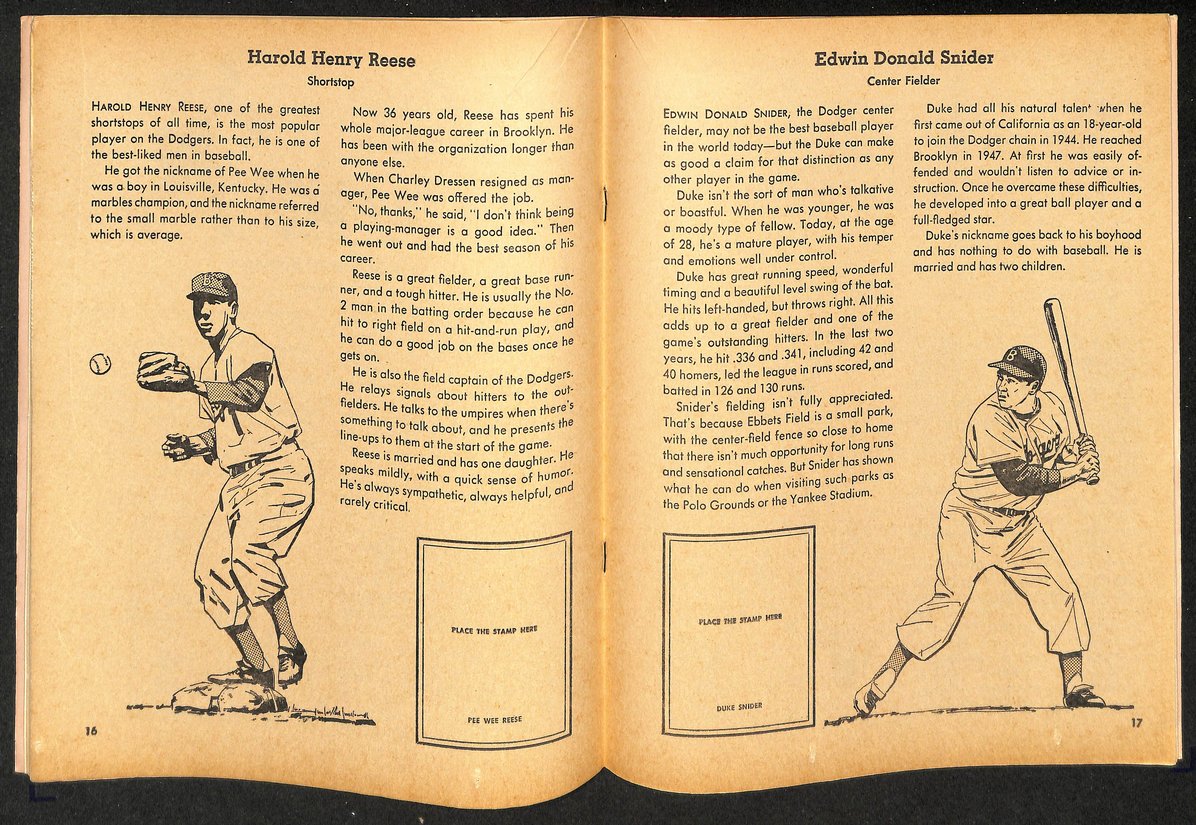 Vintage 1955 The Golden Stamp Book of the Brooklyn Dodgers Sandy Koufax 208958