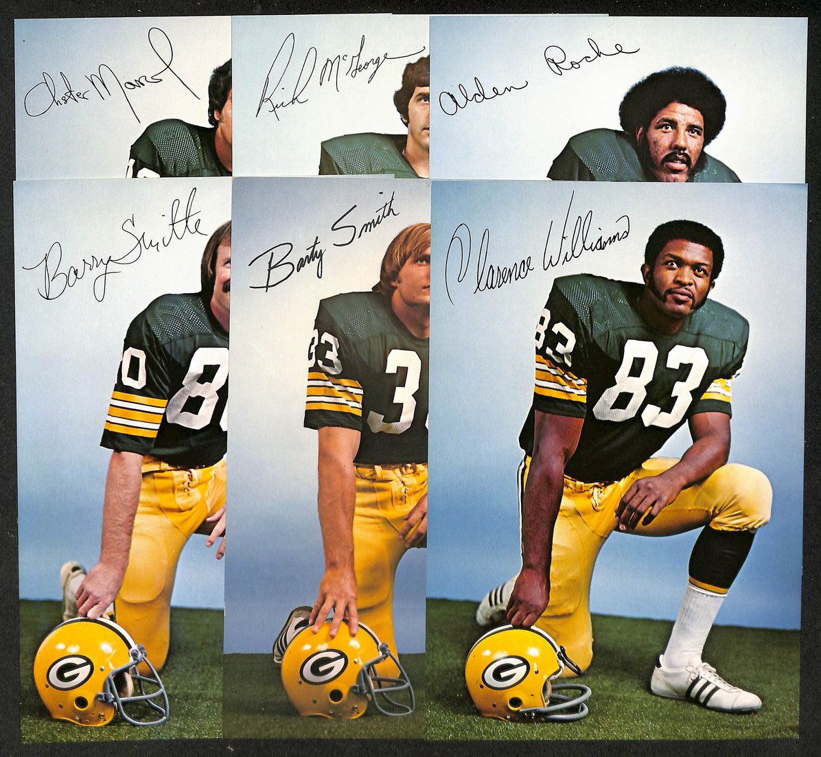 1975 Roundy's Signed 6x9 Photos (15) Green Bay Packers Players with Photo Album