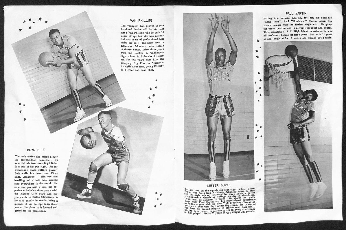 Vintage 1955 Harlem Magicians Program Goose Tatum & Marques Haynes 208961