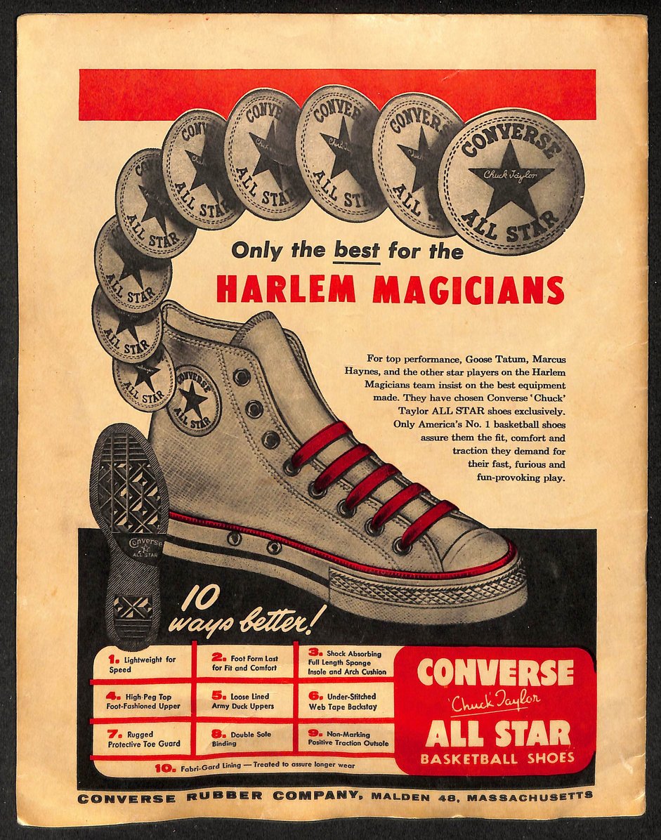 Vintage 1955 Harlem Magicians Program Goose Tatum & Marques Haynes 208961