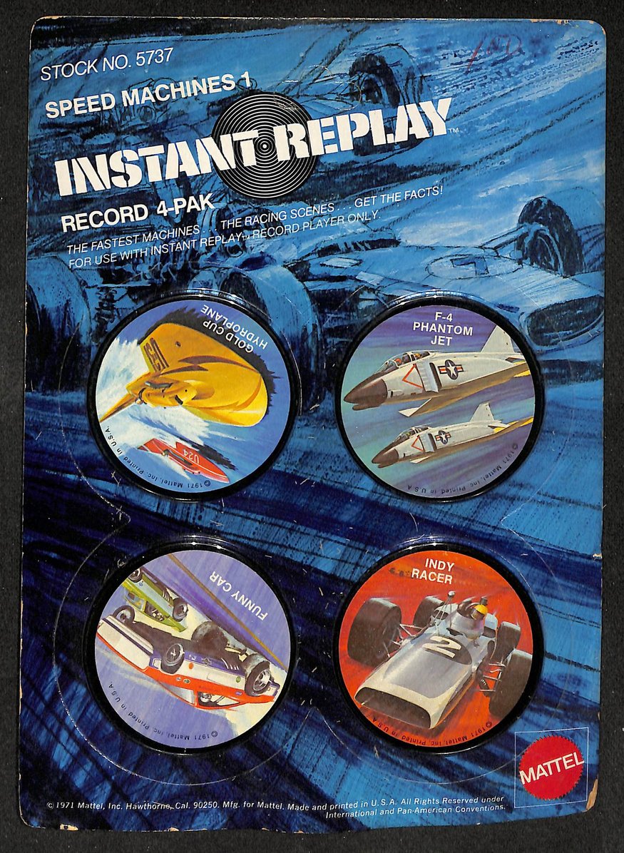 1971 Instant Replay Speed Machines 1 Record 4-Pack Stock No. 5737 Mattel  208964
