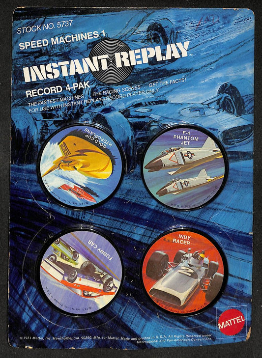 1971 Instant Replay Speed Machines 1 Record 4-Pack Stock No. 5737 Mattel  208964