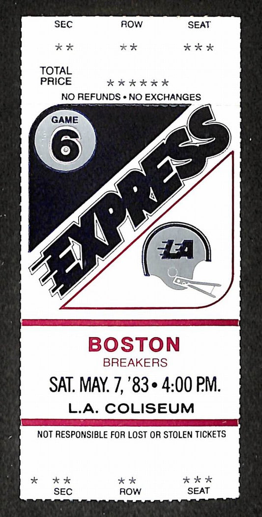 Lot of (2) 1983 LA Express (USFL) Unused Printed Tickets 208969