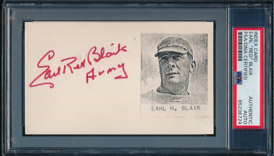 Earl "Red" Blaik CFB HOF Signed/Auto Cut on 3x5 Index Card Army  PSA/DNA 188296
