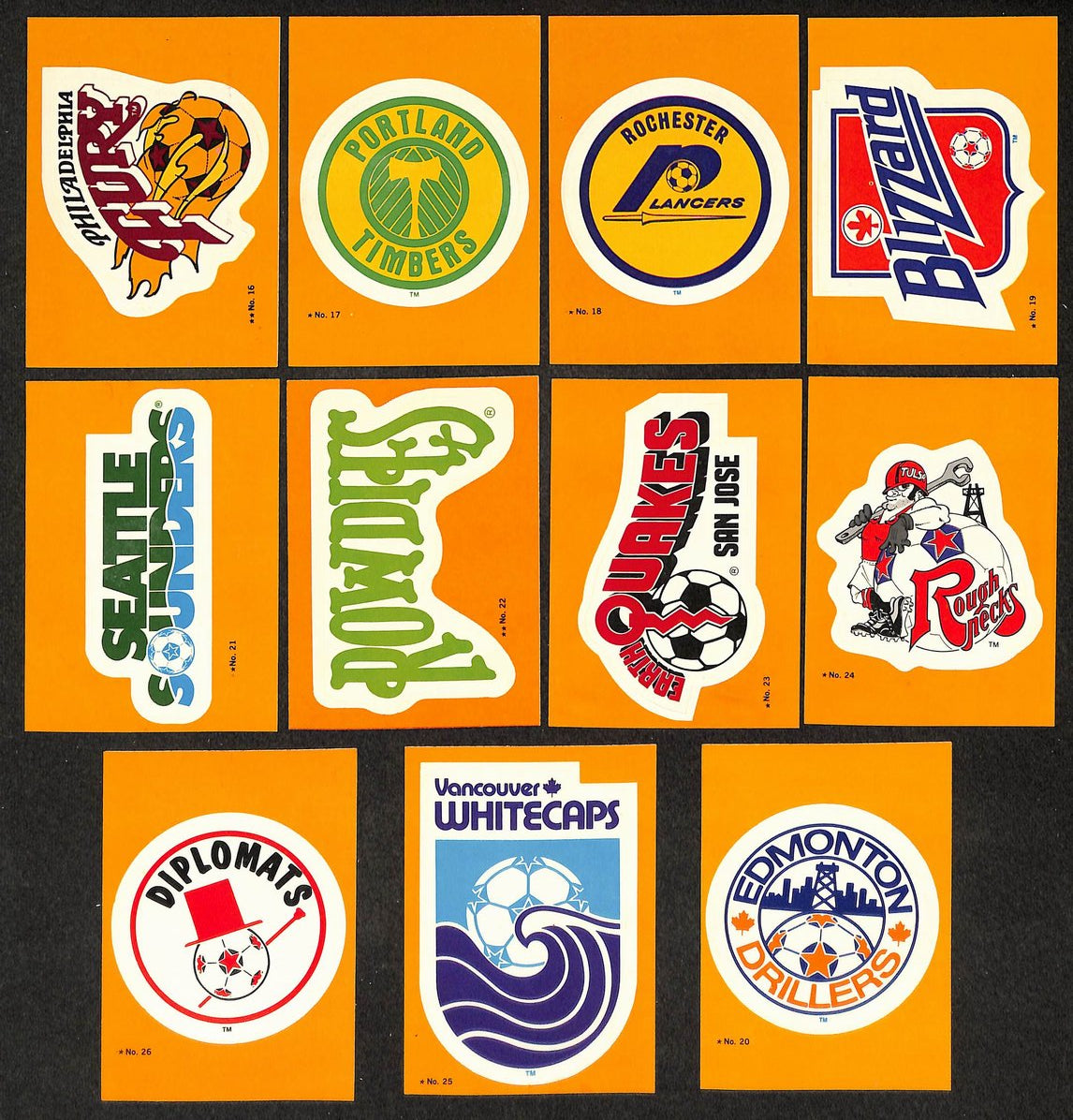 1979 NASL Team Logo Stickers Complete Set (33) 210899
