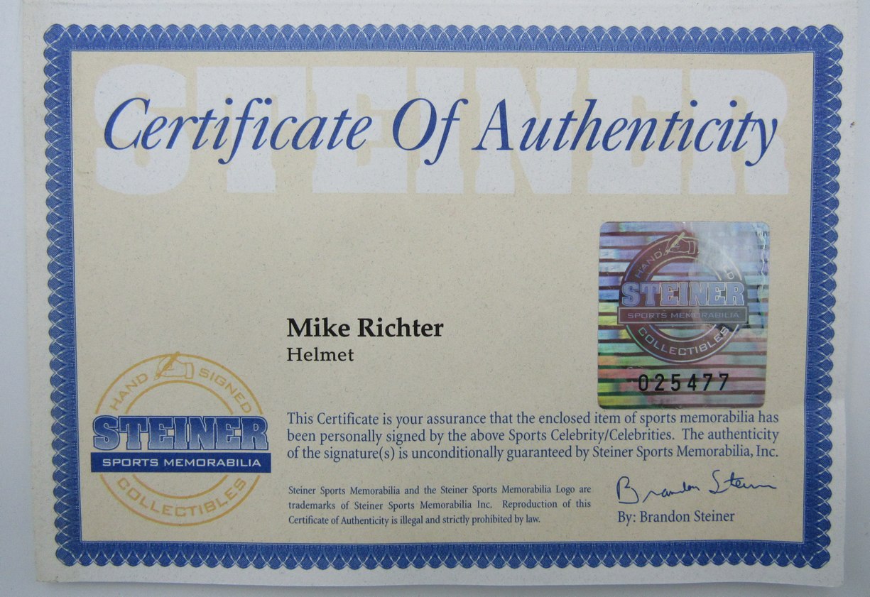 Mike Richter HOF Signed/Auto New York Rangers Goalie Mask w/ Case Steiner 209931