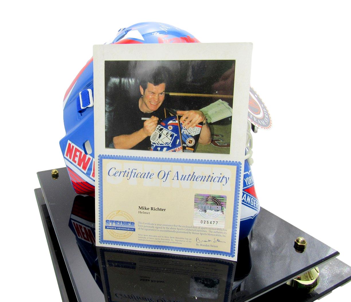 Mike Richter HOF Signed/Auto New York Rangers Goalie Mask w/ Case Steiner 209931