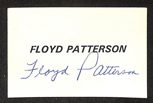 Floyd Patterson Signed/Autographed Cut Out Card Boxing JSA 210526