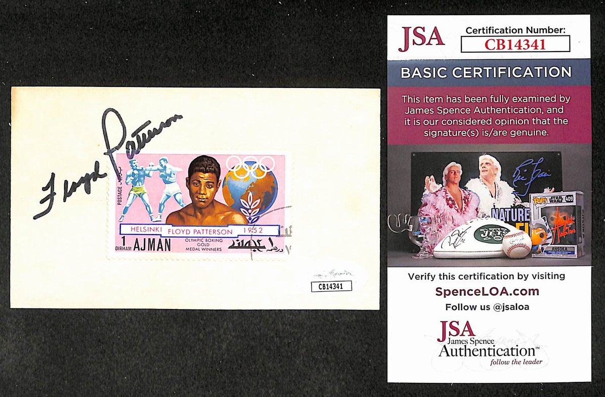 Floyd Patterson Signed/Autographed 3x5 Index Card Boxing JSA 210529