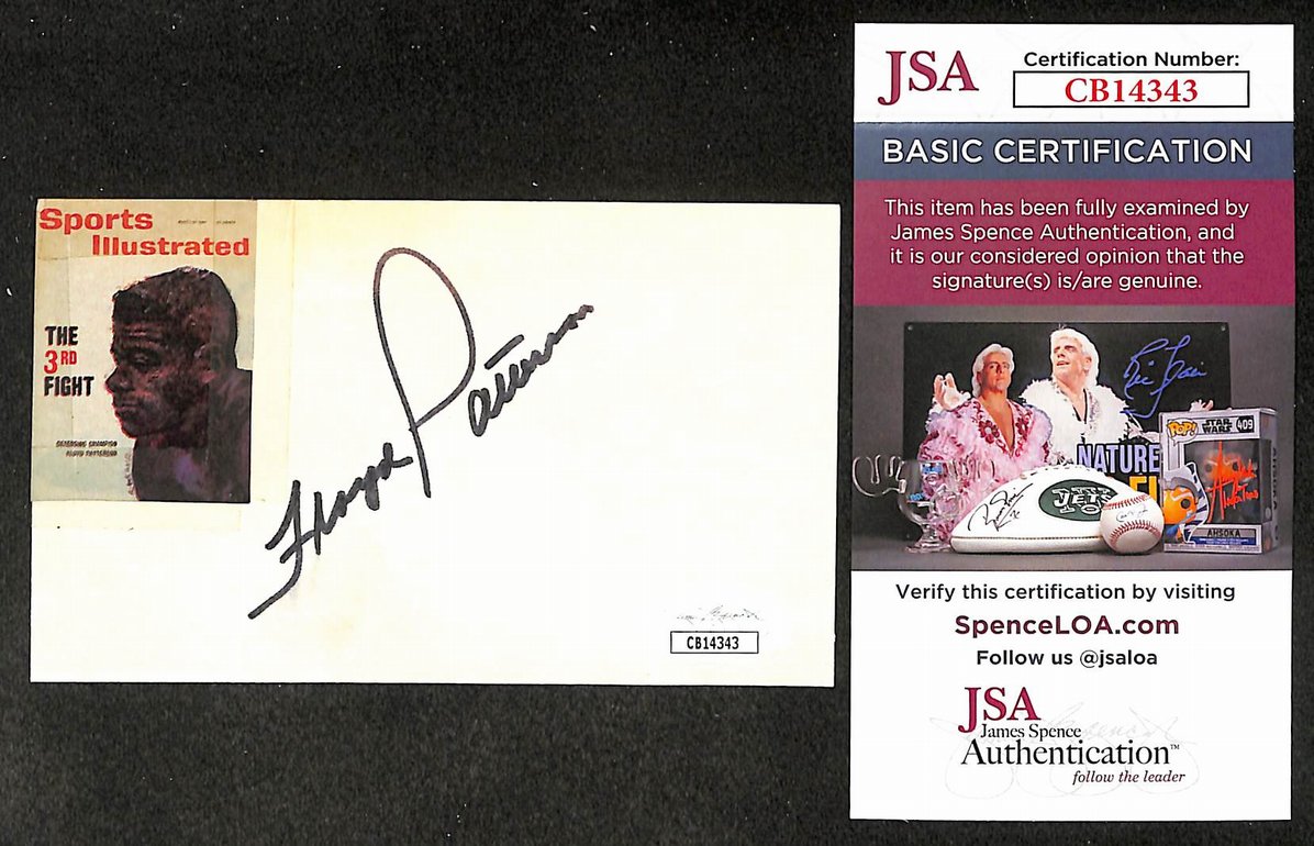 Floyd Patterson Signed/Autographed 3x5 Index Card Boxing JSA 210531