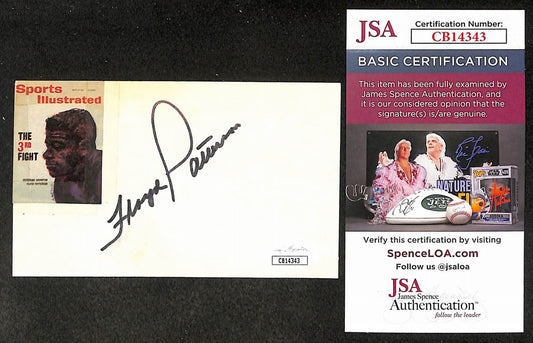 Floyd Patterson Signed/Autographed 3x5 Index Card Boxing JSA 210531