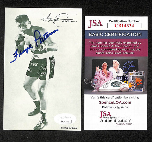 Floyd Patterson Signed/Autographed B&W Postcard Boxing JSA 210537