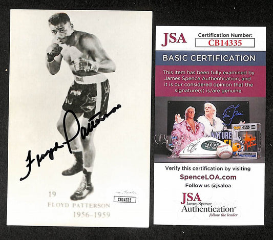Floyd Patterson Signed/Autographed B&W Postcard Boxing JSA 210539