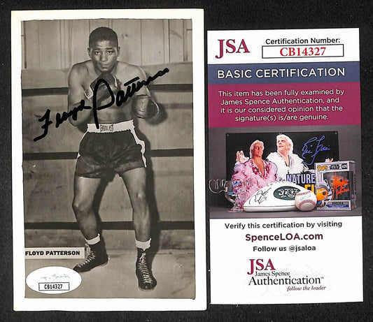 Floyd Patterson Signed/Autographed B&W Postcard Boxing JSA 210541