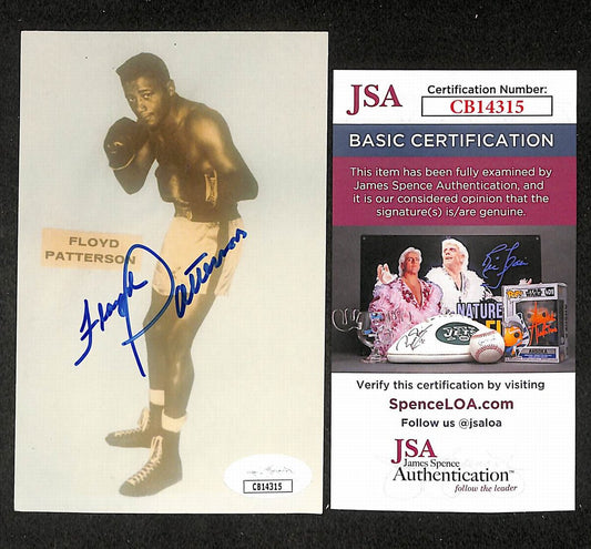 Floyd Patterson Signed/Autographed B&W Photo Boxing JSA 210543
