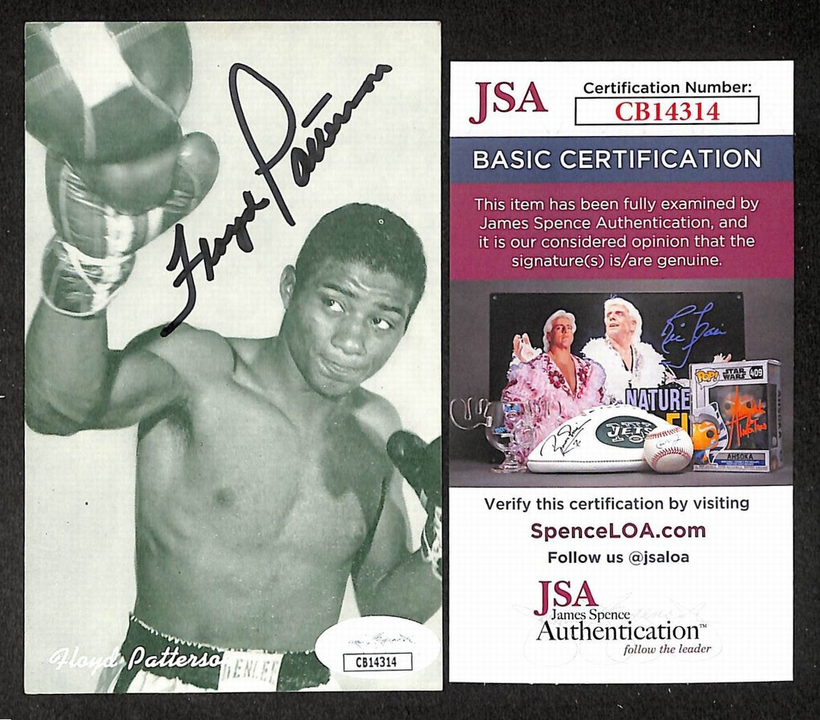 Floyd Patterson Signed/Autographed B&W Postcard Boxing JSA 210514