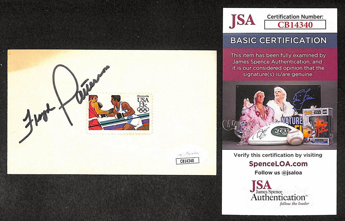 Floyd Patterson Signed/Autographed 3x5 Index Card Boxing JSA 210528