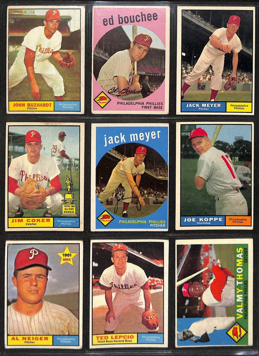 Lot of (43) 1950's-1960's Topps Philadelphia Phillies Baseball Cards  210875