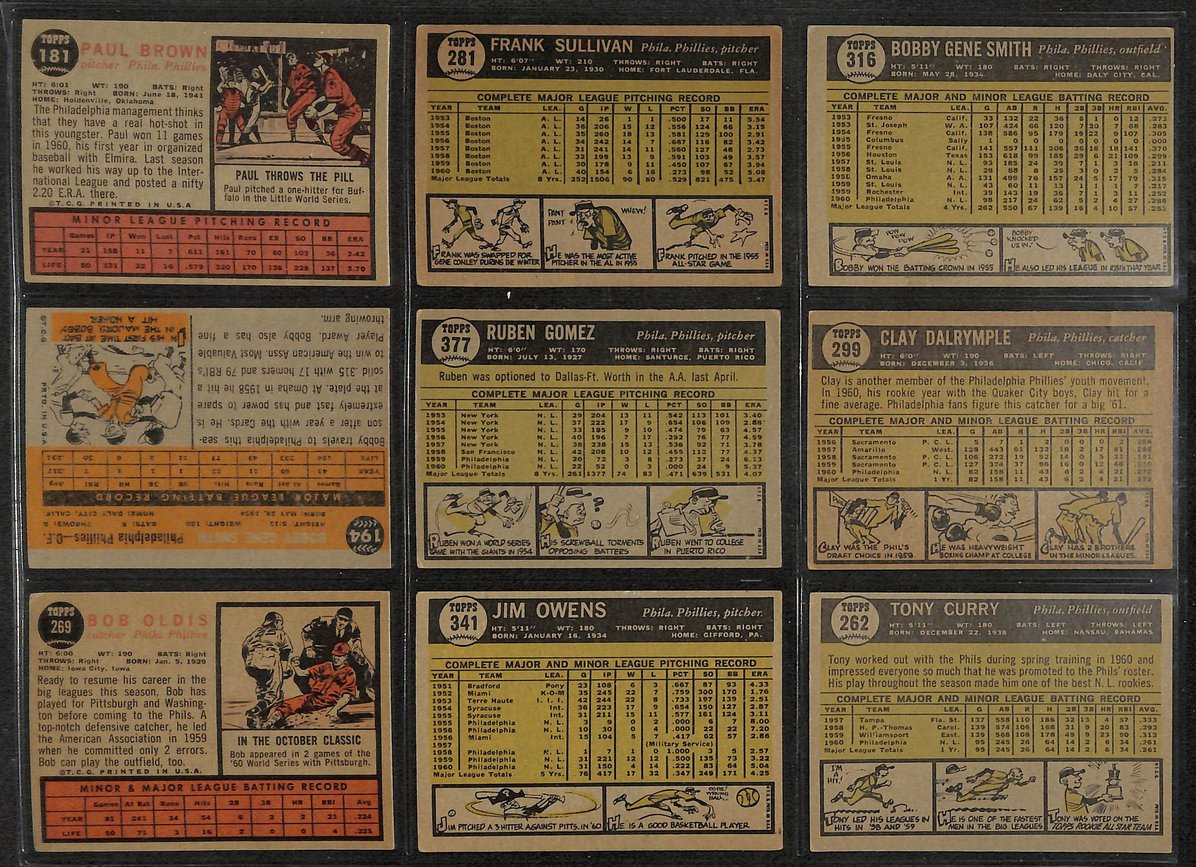 Lot of (43) 1950's-1960's Topps Philadelphia Phillies Baseball Cards  210875