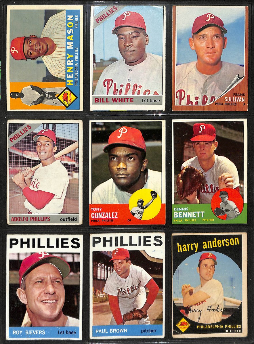 Lot of (43) 1950's-1960's Topps Philadelphia Phillies Baseball Cards  210875