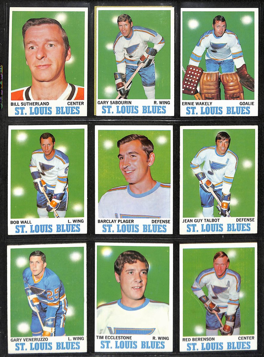 1970-71 Topps St. Louis Blues Hockey Team Card Set (10) Sutherland Talbot 210872