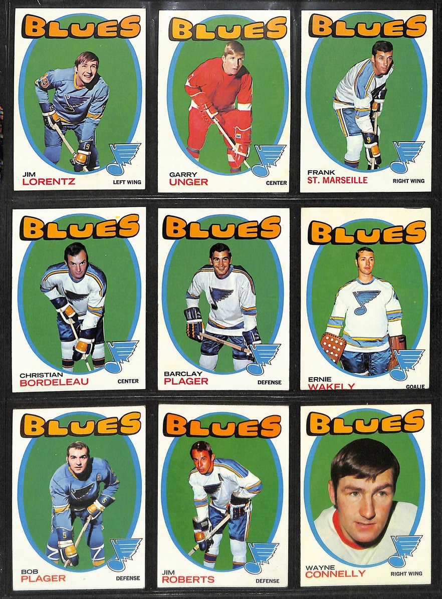 1971-72 Topps St. Louis Blues Hockey Team Card Set (9) Connelly Unger 210873