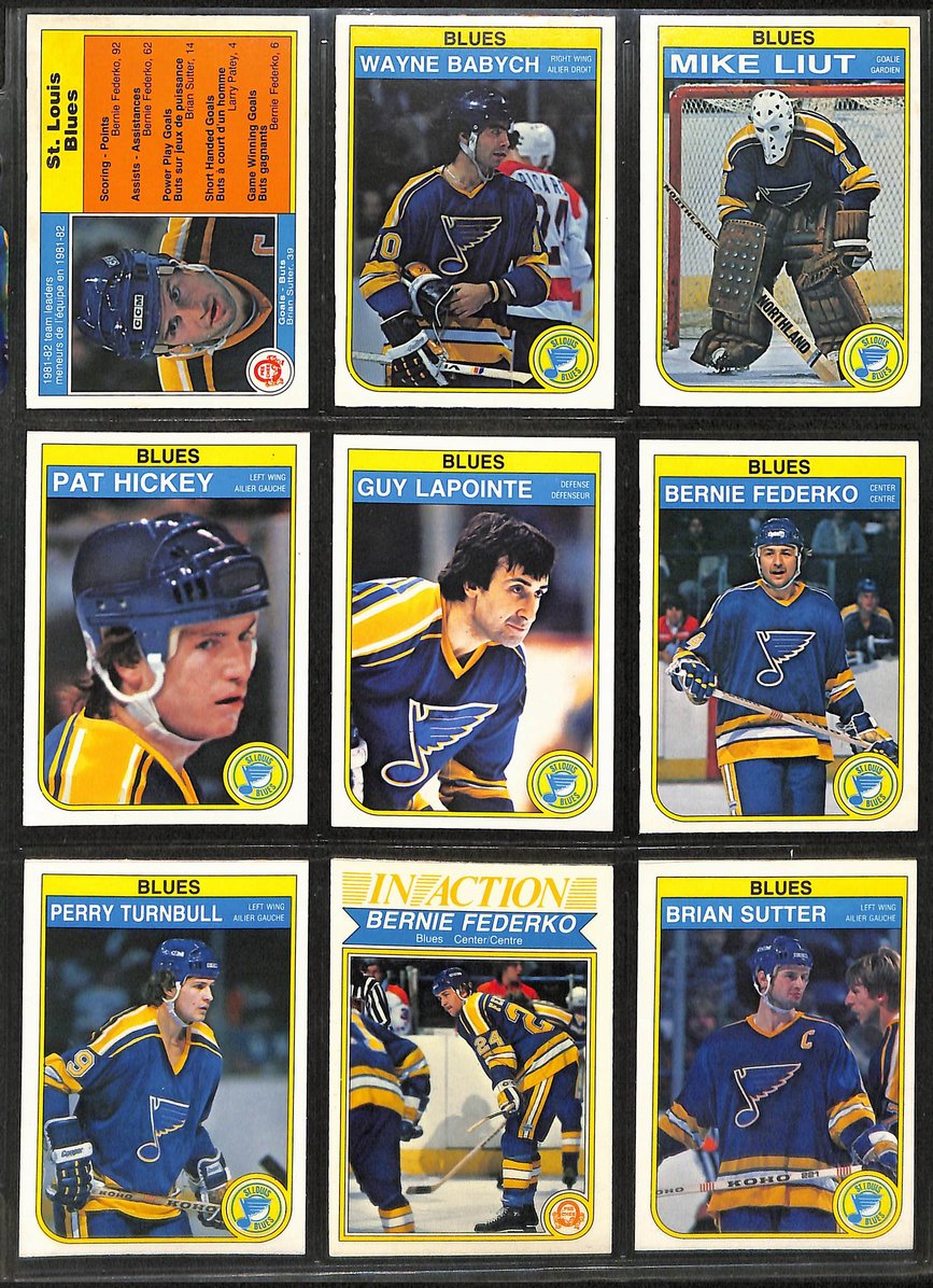 Lot of (95) Topps/OPC St. Louis Blues Team Hockey Cards Sutter Federko 210874