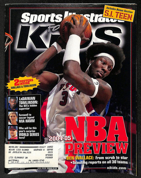 2004 Sports Illustrated for Kids Ben Wallace w/ Card Sheet Dirk Nowitzki 209035