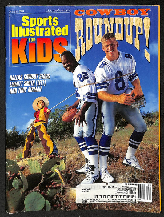 1994 Sports Illustrated for Kids Cowboys w/ Card Sheet Joe Montana 209036