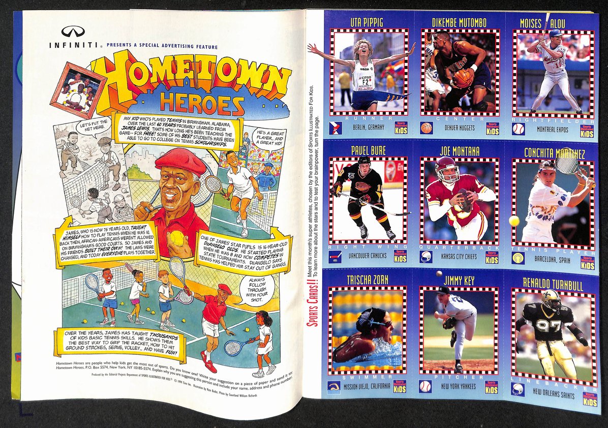 1994 Sports Illustrated for Kids Cowboys w/ Card Sheet Joe Montana 209036