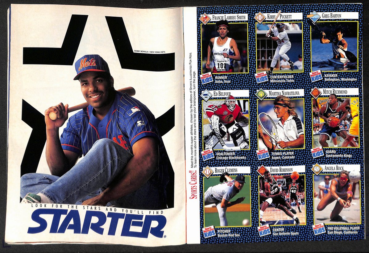 1992 Sports Illustrated for Kids Alomar w/ Card Sheet Puckett Clemens 209039