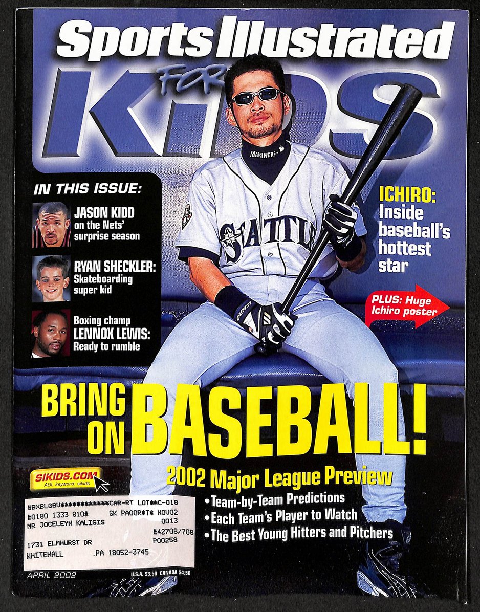 2002 Sports Illustrated for Kids Ichiro w/ Card Sheet Jordan Jeter 209043