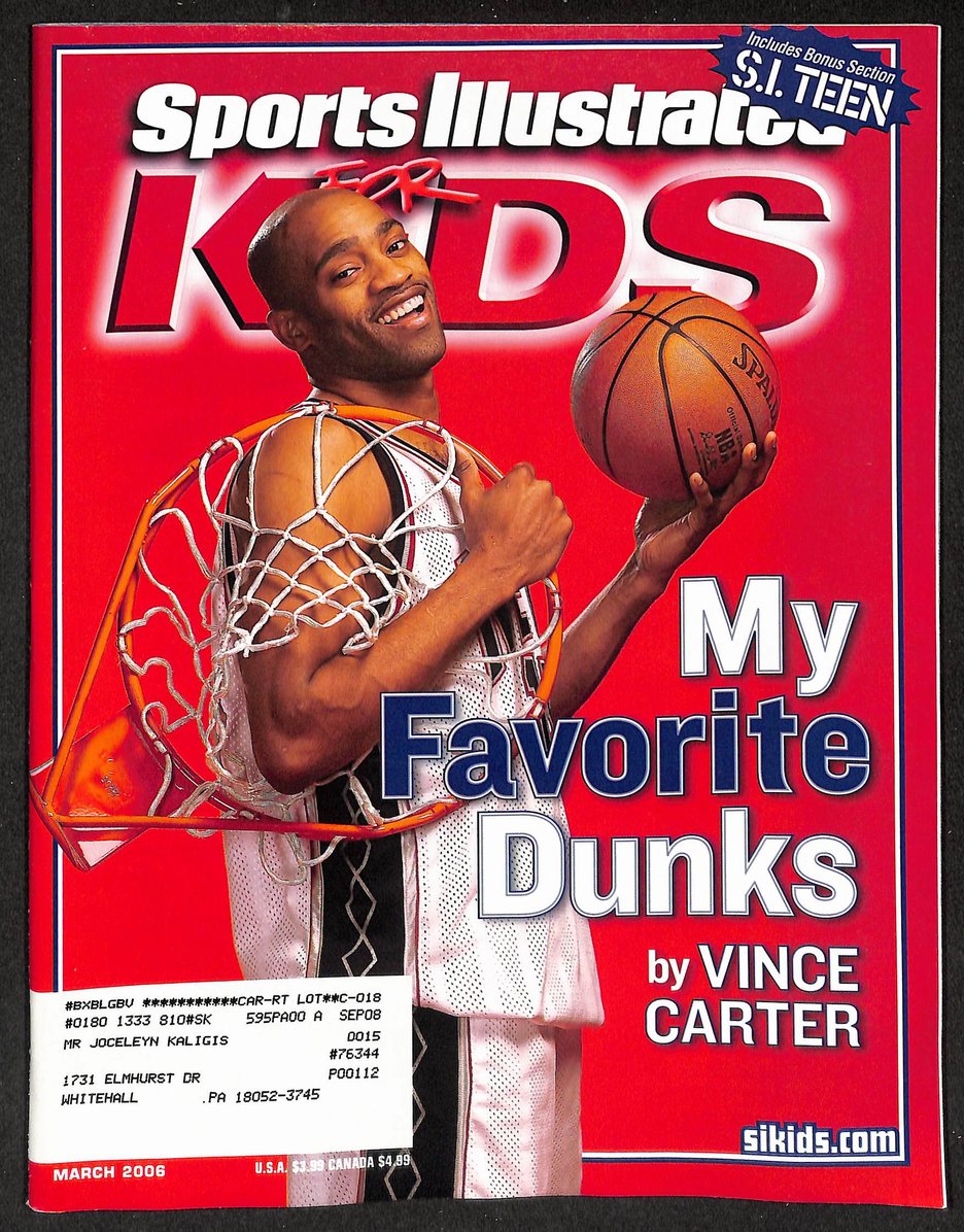 2006 Sports Illustrated for Kids Vince Carter w/ Card Sheet Alex Ovechkin 209045