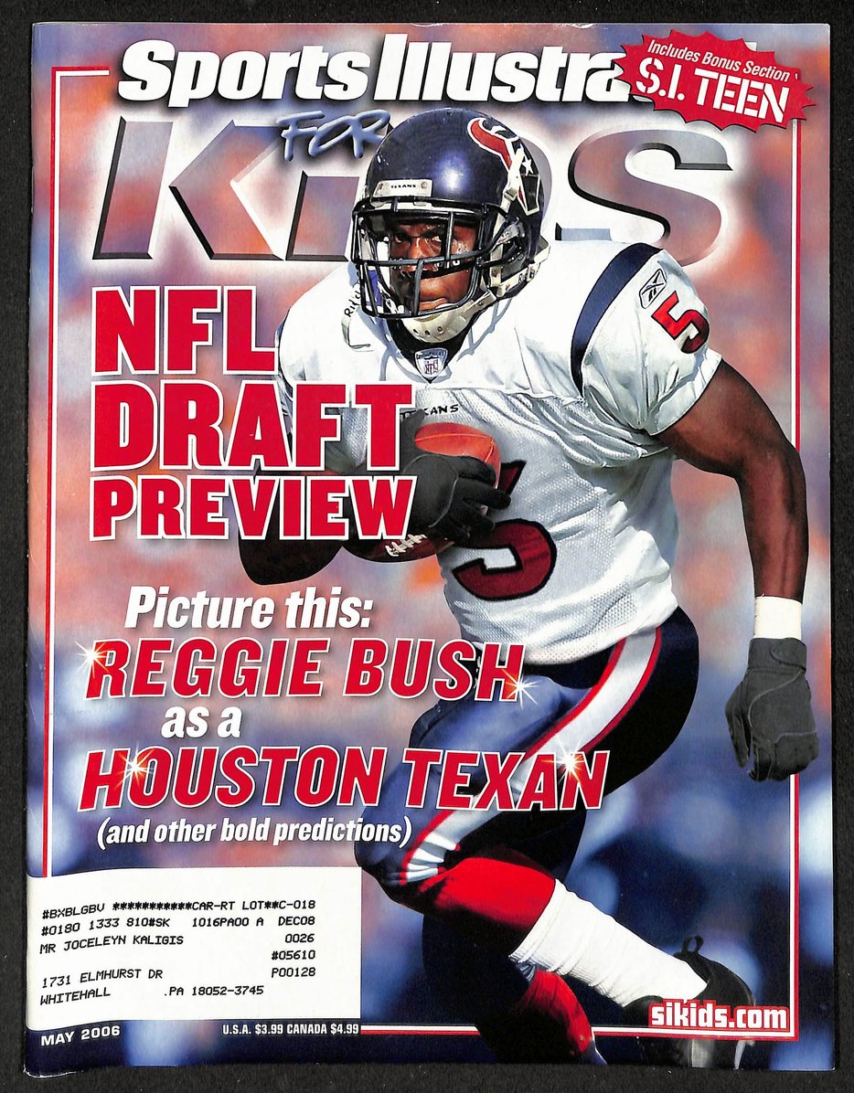 2006 Sports Illustrated for Kids Bush w/ Card Sheet Tom Brady 209049
