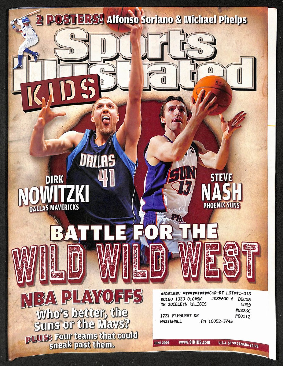 2007 Sports Illustrated for Kids Dirk Nash w/ Card Sheet Serena Williams 209034