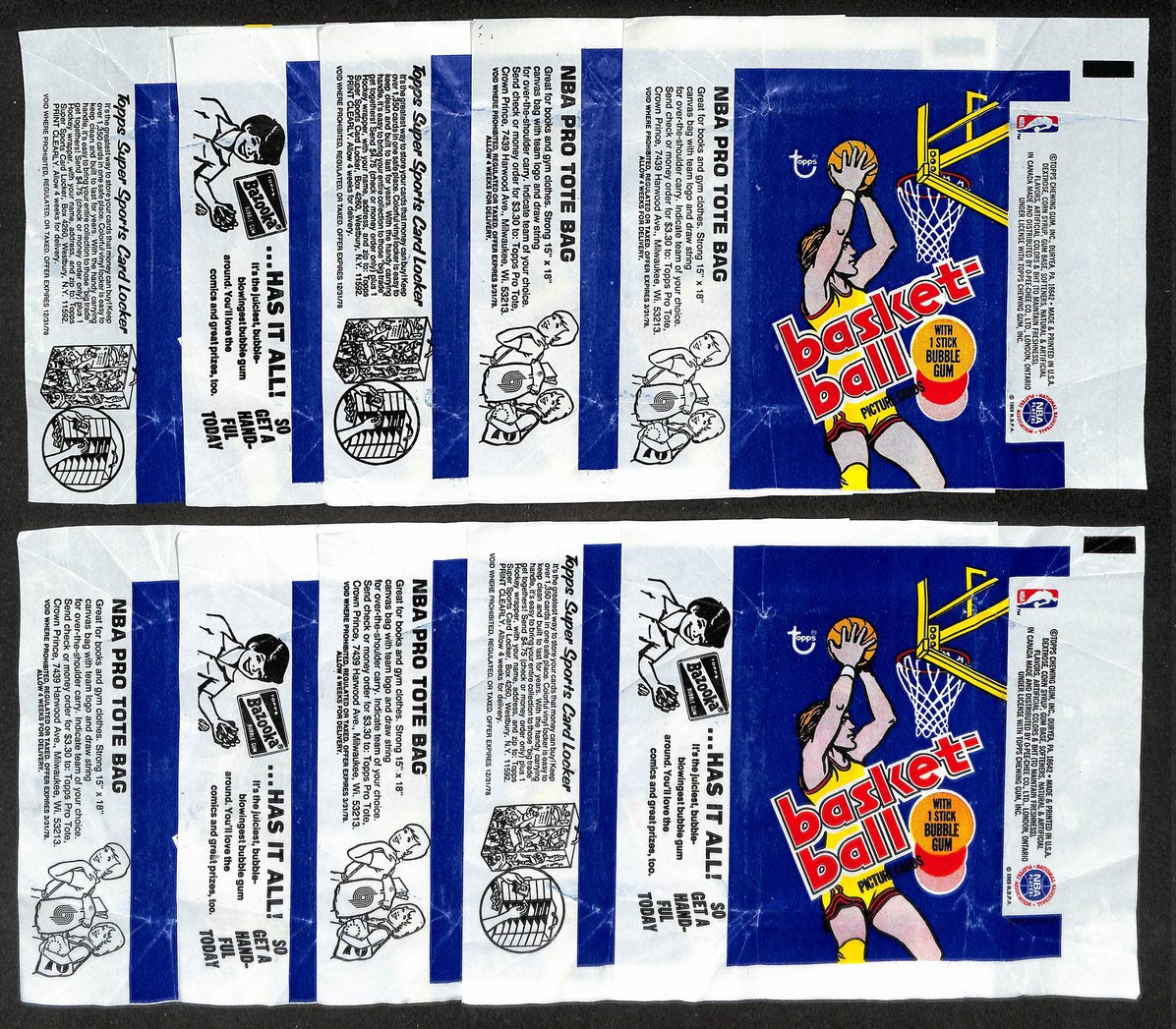 Lot of (10) 1977-78 Topps NBA Basketball Wax Pack Wrappers Parish RC 209058