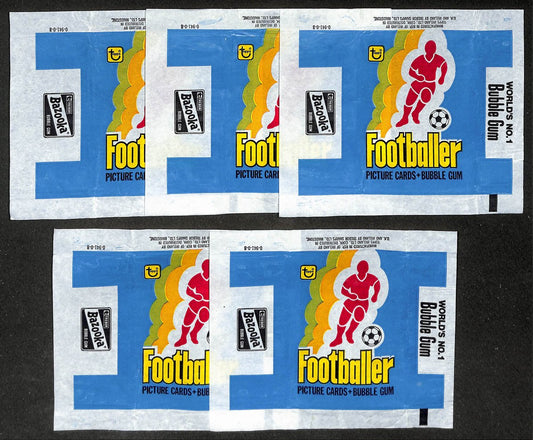 Lot of (5) 1978 Topps Ireland Footballer/Soccer Wax Pack Wrappers 209065