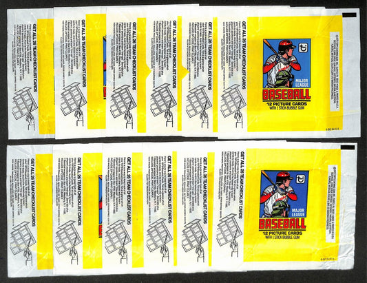 Lot of (12) 1979 Topps MLB Baseball Wax Pack Wrappers Ozzie Smith RC 209066