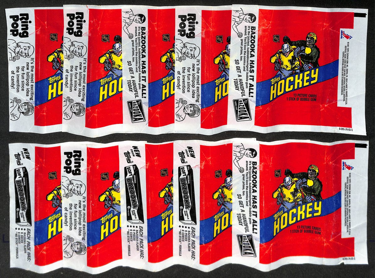 Lot of (10) 1981-82 Topps NHL Hockey Wax Pack Wrappers Gretzky 209067