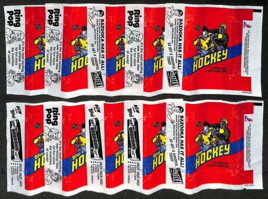 Lot of (10) 1981-82 Topps NHL Hockey Wax Pack Wrappers Gretzky 209067