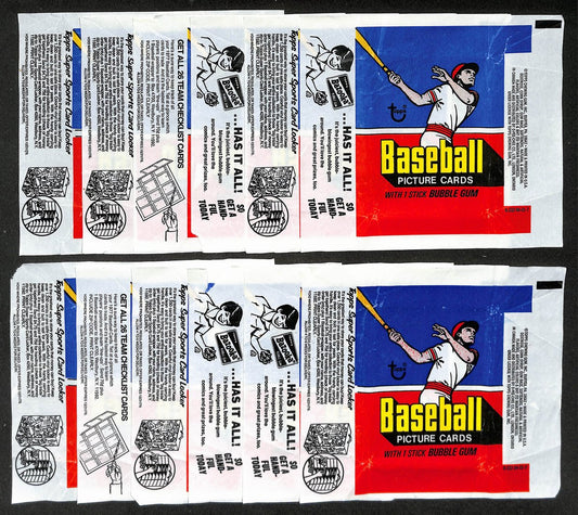 Lot of (12) 1977 Topps MLB Baseball Wax Pack Wrappers Dawson Murphy RC 209051